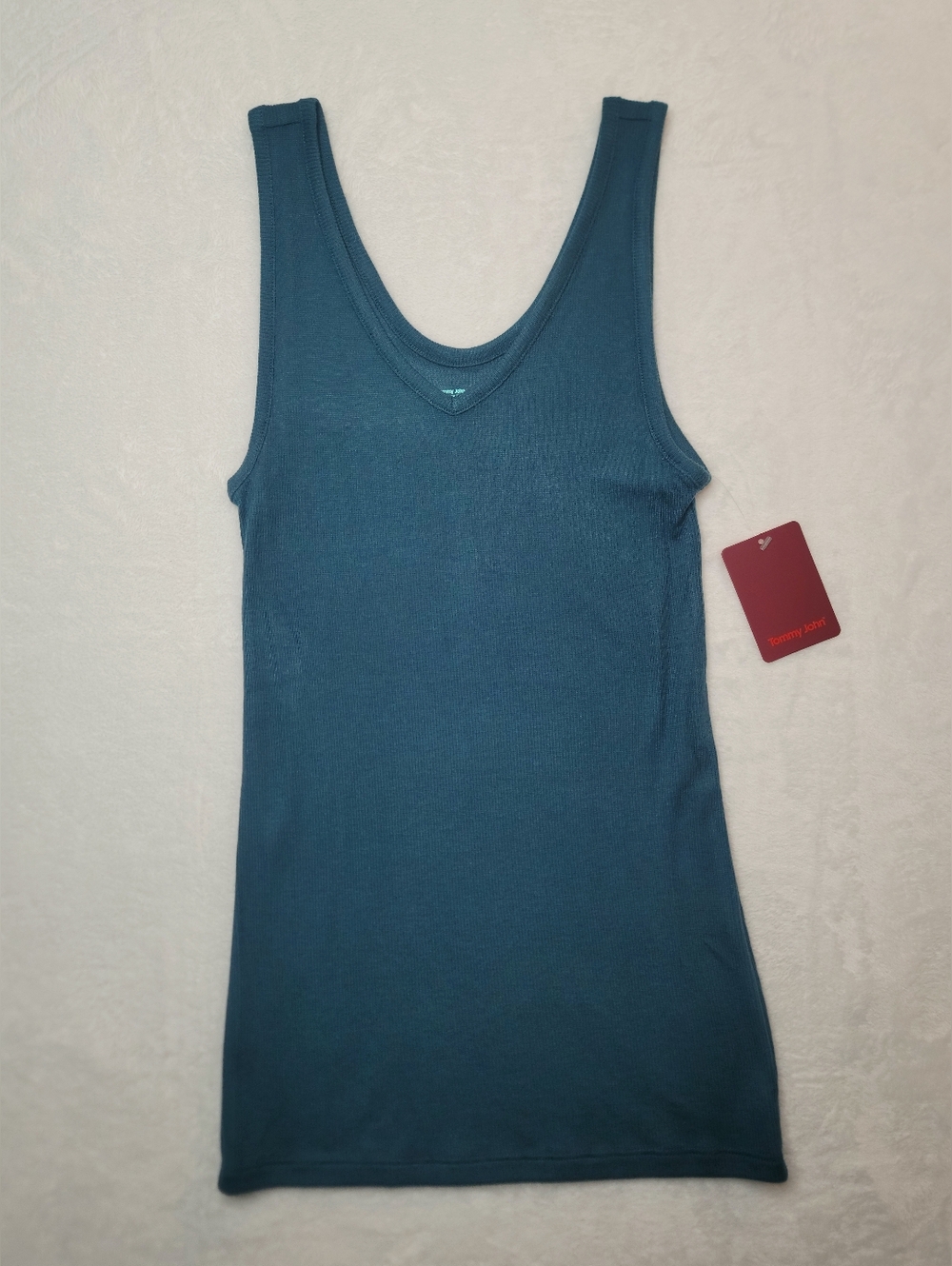 NWT Womens Tommy John Lounge Tank Size XS Majolica Blue V Neck Scoop Back
